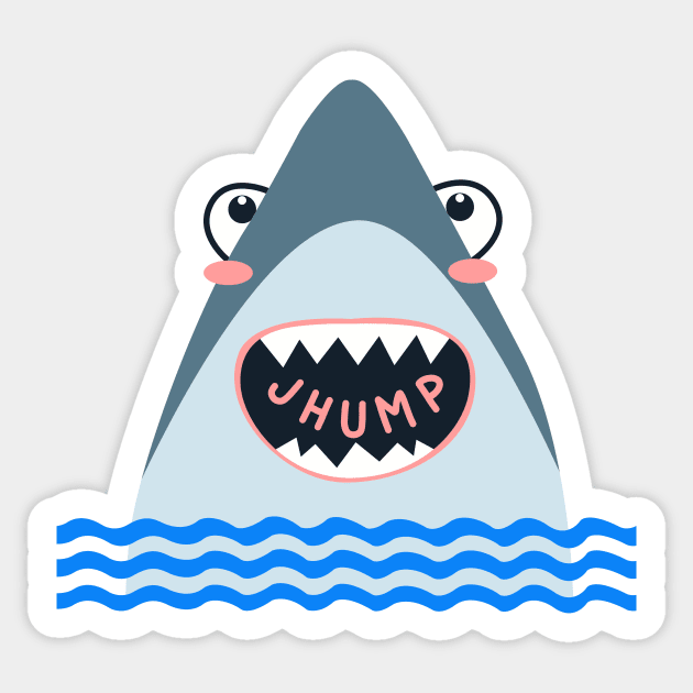 funny shark - simple humor design Sticker by teemarket